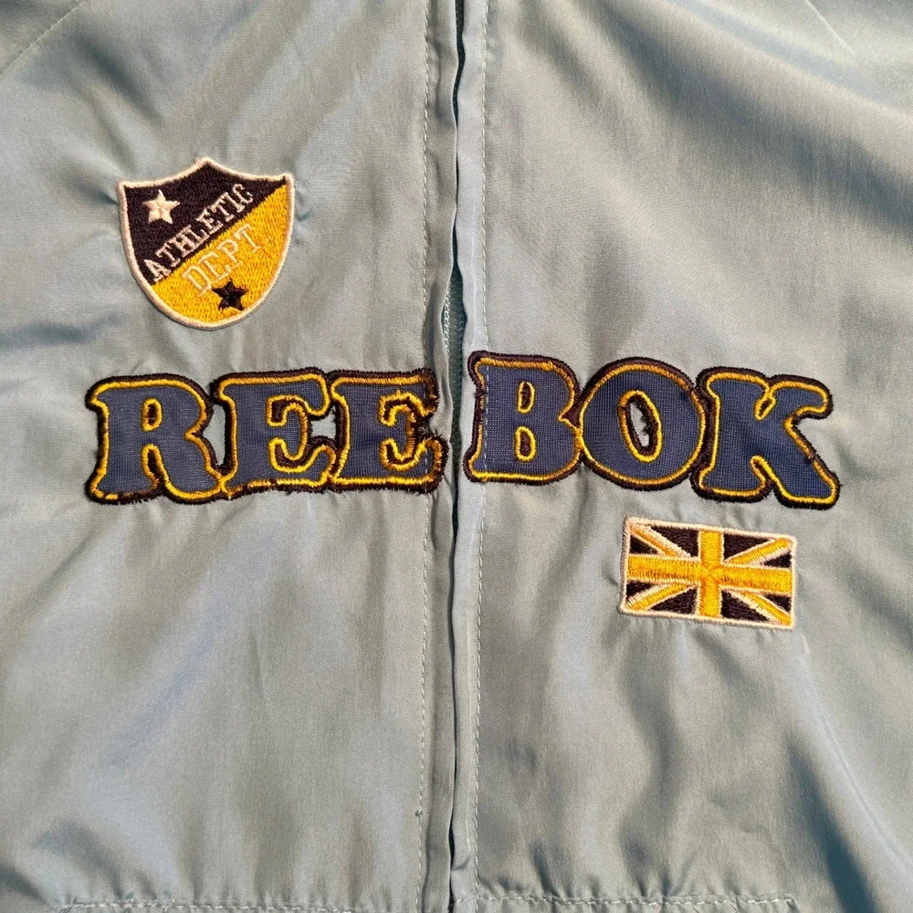 Reebok Classic Kids Windbreaker Jacket Hooded Athletic Dept Size 2T Blue